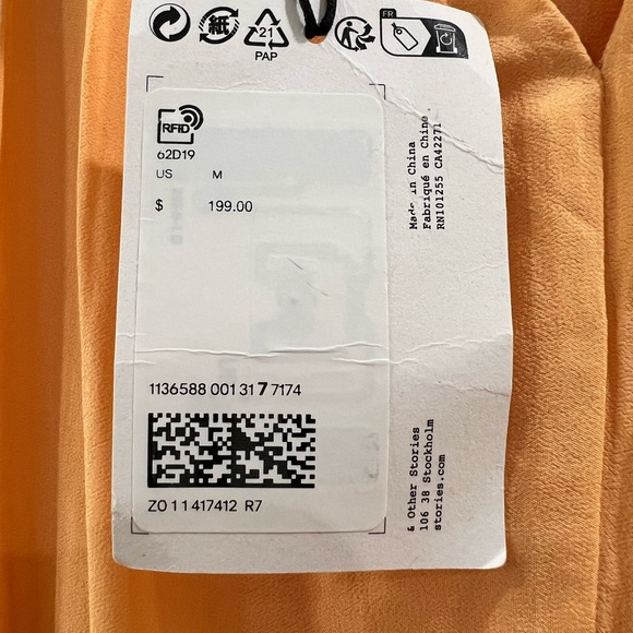 Savoir x & Other Stories Alma Smocked Asymmetrical Hem Dress, Medium - Picture 5 of 9